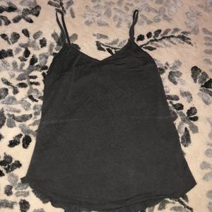 Truly Madly Deeply v-neck tank in charcoal grey